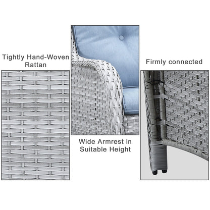 Gymojoy Outdoor Loveseat Wicker Sofa Set Rattan Sofa