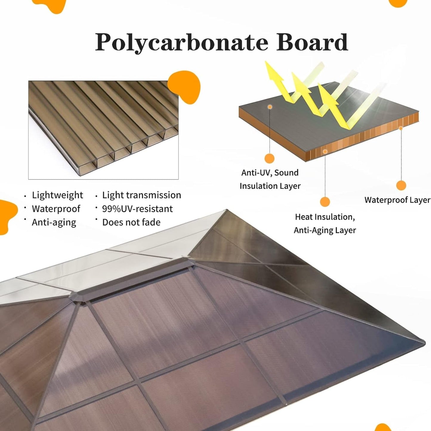 Hardtop Gazebo for Backyard – Permanent Pergola with Netting, Curtains & Double Roof, All-Weather Outdoor Shelter