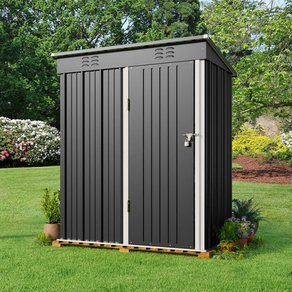 Outdoor Storage Metal Shed Garden Tool Shed with Lockable Door for Patio Furniture and Tools