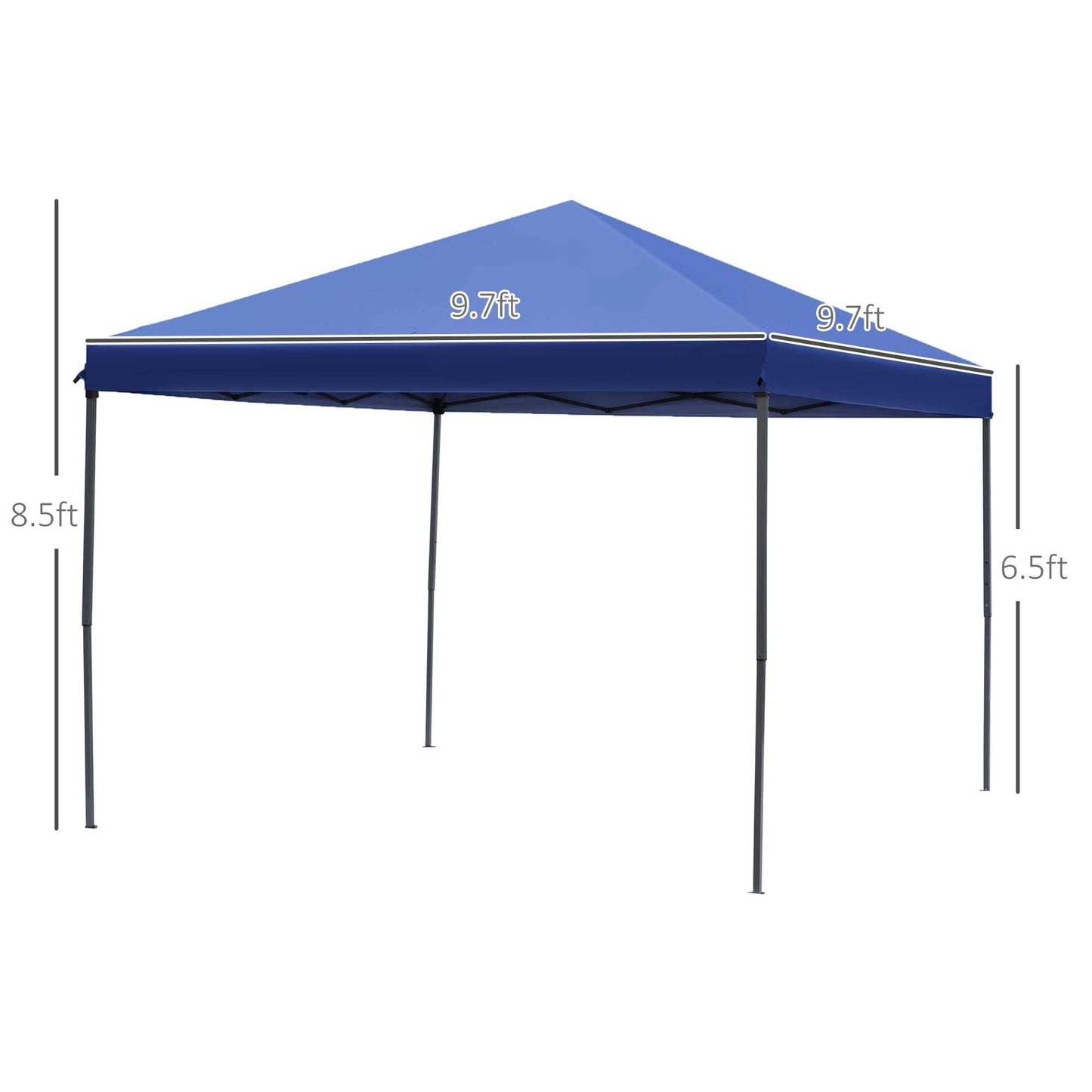 Outsunny 10' x 10' Heavy Duty Pop Up Canopy with Removable Mesh Sidewall Netting, Easy Setup Design, Outdoor Party Event