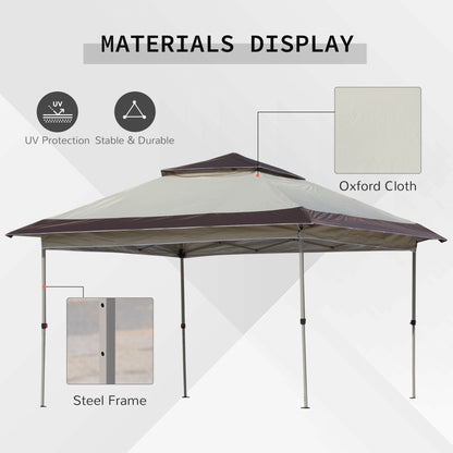 Outsunny 12' x 12' Pop Up Canopy Sun Shade Instant Tent Folding with Mesh Sidewall Netting, 3-Level Adjustable Height
