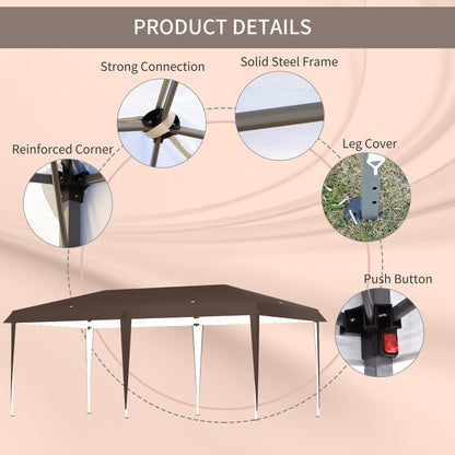 Outsunny Heavy Duty Pop Up Canopy with Sturdy Frame, UV Fighting Roof, Carry Bag for Patio, Backyard, Beach, Garden