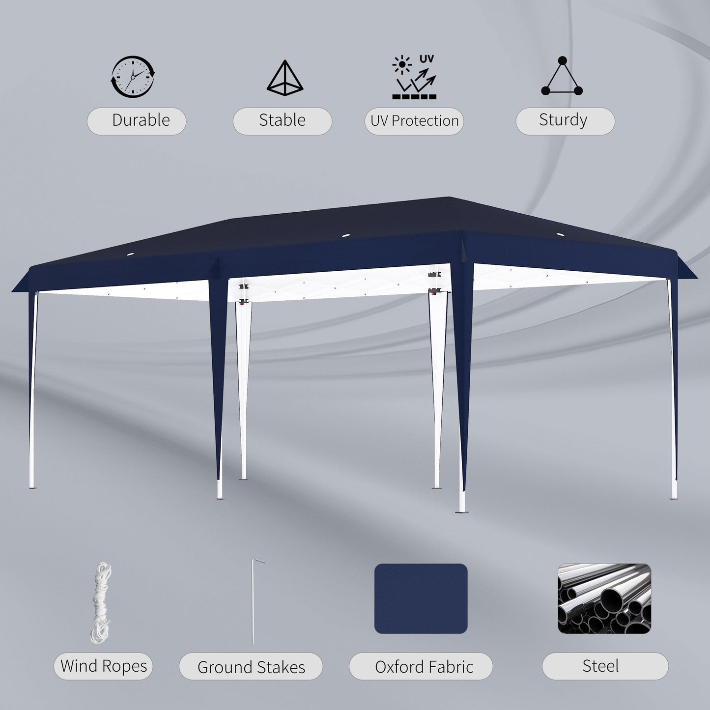 Outsunny Heavy Duty Pop Up Canopy with Sturdy Frame, UV Fighting Roof, Carry Bag for Patio, Backyard, Beach, Garden