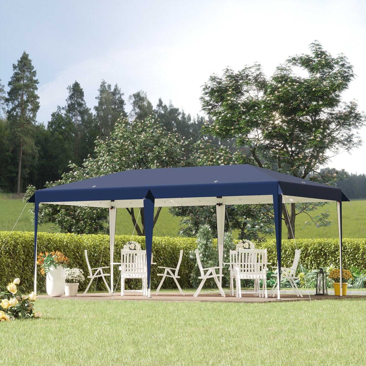 Outsunny Heavy Duty Pop Up Canopy with Sturdy Frame, UV Fighting Roof, Carry Bag for Patio, Backyard, Beach, Garden