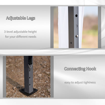 Outsunny Heavy Duty Pop Up Canopy with Sturdy Frame, UV Fighting Roof, Carry Bag for Patio, Backyard, Beach, Garden