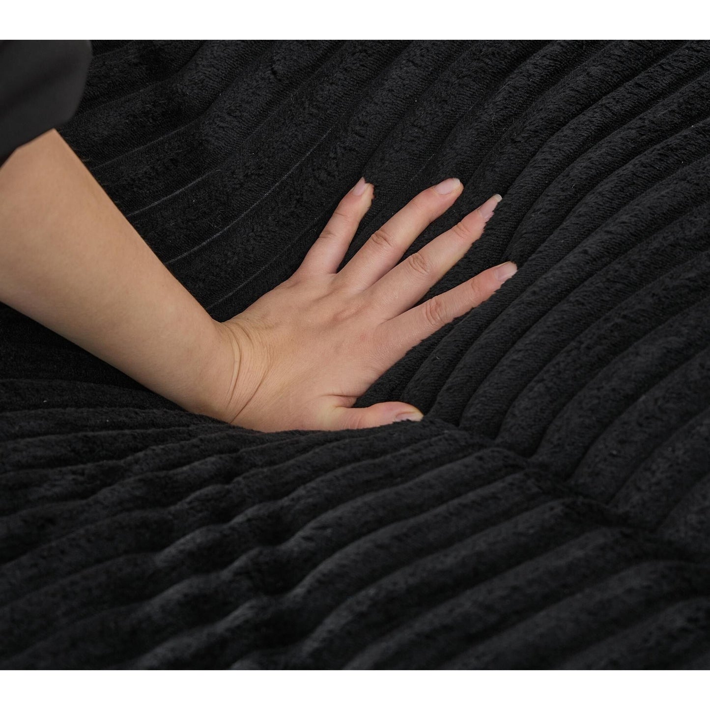 Oversized Chaise Lounge Fluffy Corduroy Sofa Bed Adjustable