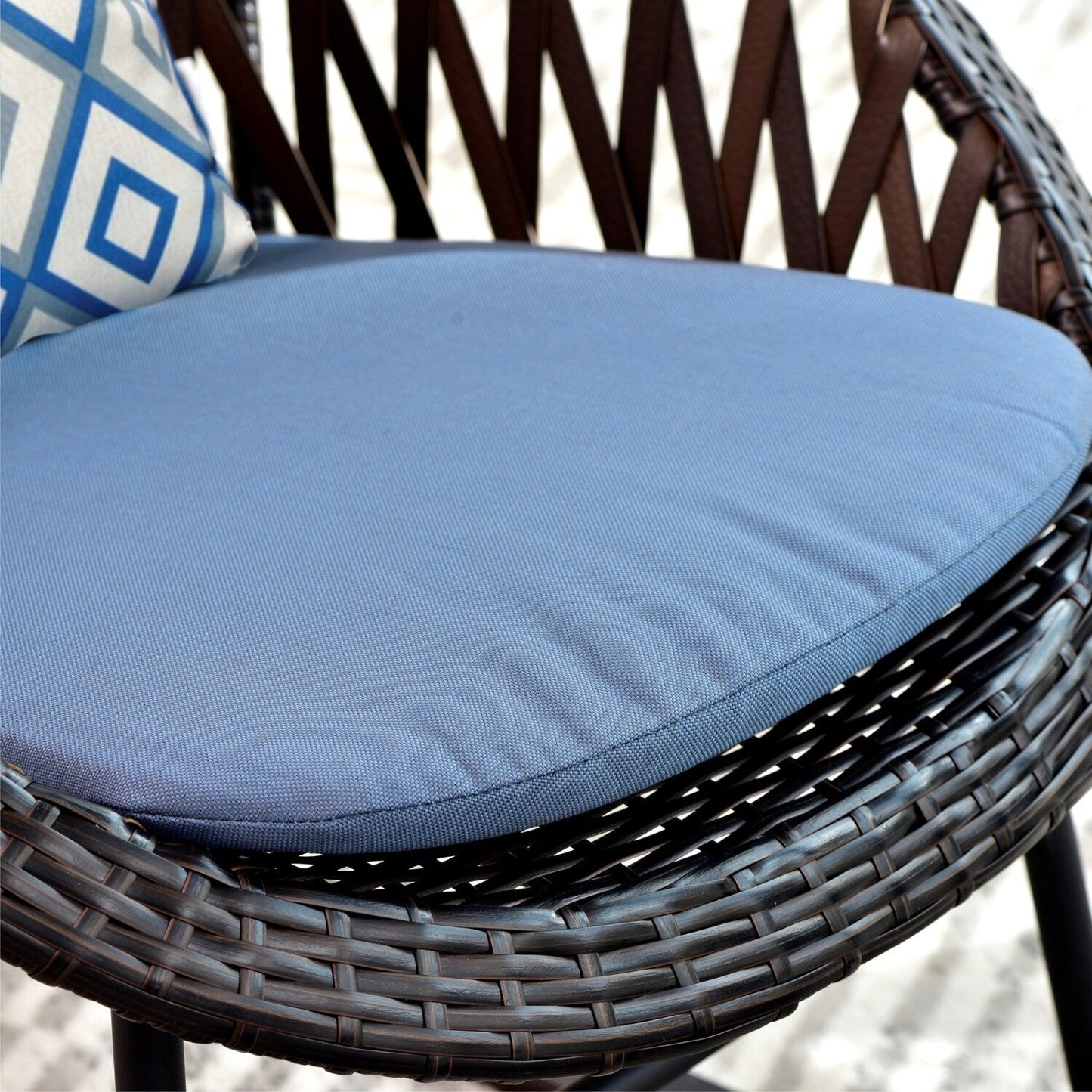 OVIOS 3-piece Patio Rocking Chair Bistro Set with Glass Coffee Table