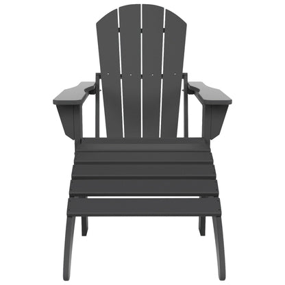 Polytrends Laguna Hdpe All Weather Outdoor Patio Foldable Adirondack Chair With Ottoman (2-Piece Set)