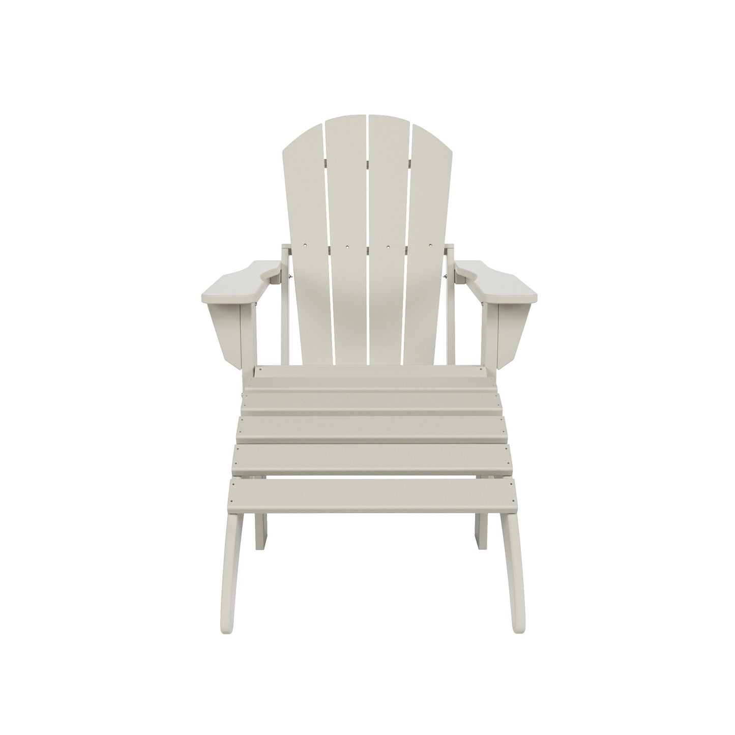 Polytrends Laguna Hdpe All Weather Outdoor Patio Foldable Adirondack Chair With Ottoman (2-Piece Set)