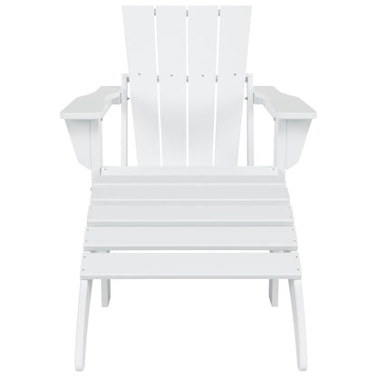 Polytrends Laguna Hdpe All Weather Outdoor Patio Foldable Adirondack Chair With Ottoman (2-Piece Set)