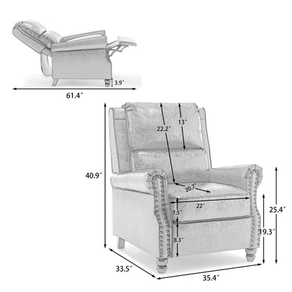 Manual Pushback Recliner Chairs with Nailhead Trim