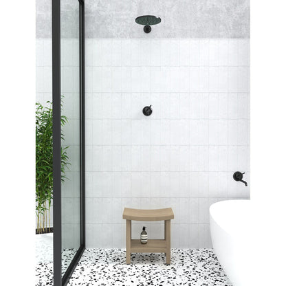 Patented Sumba Teak Shower Bench with Shelf