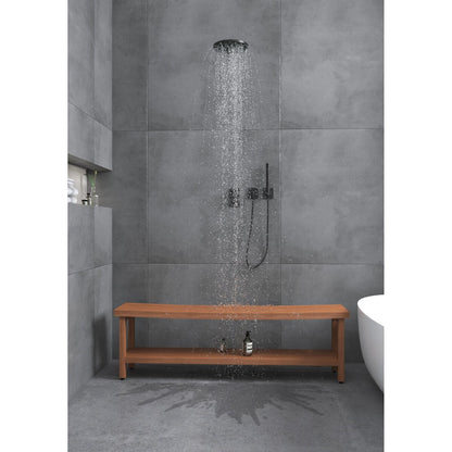 Patented Sumba Teak Shower Bench with Shelf