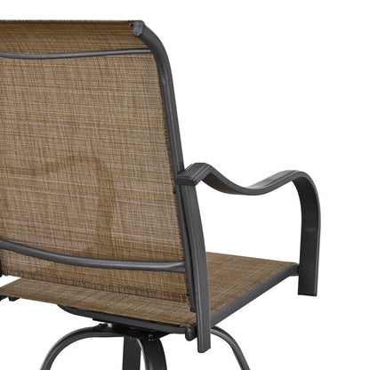 Patio Festival Outdoor Metal High Back Swivel Bar Chair (2-Pack)