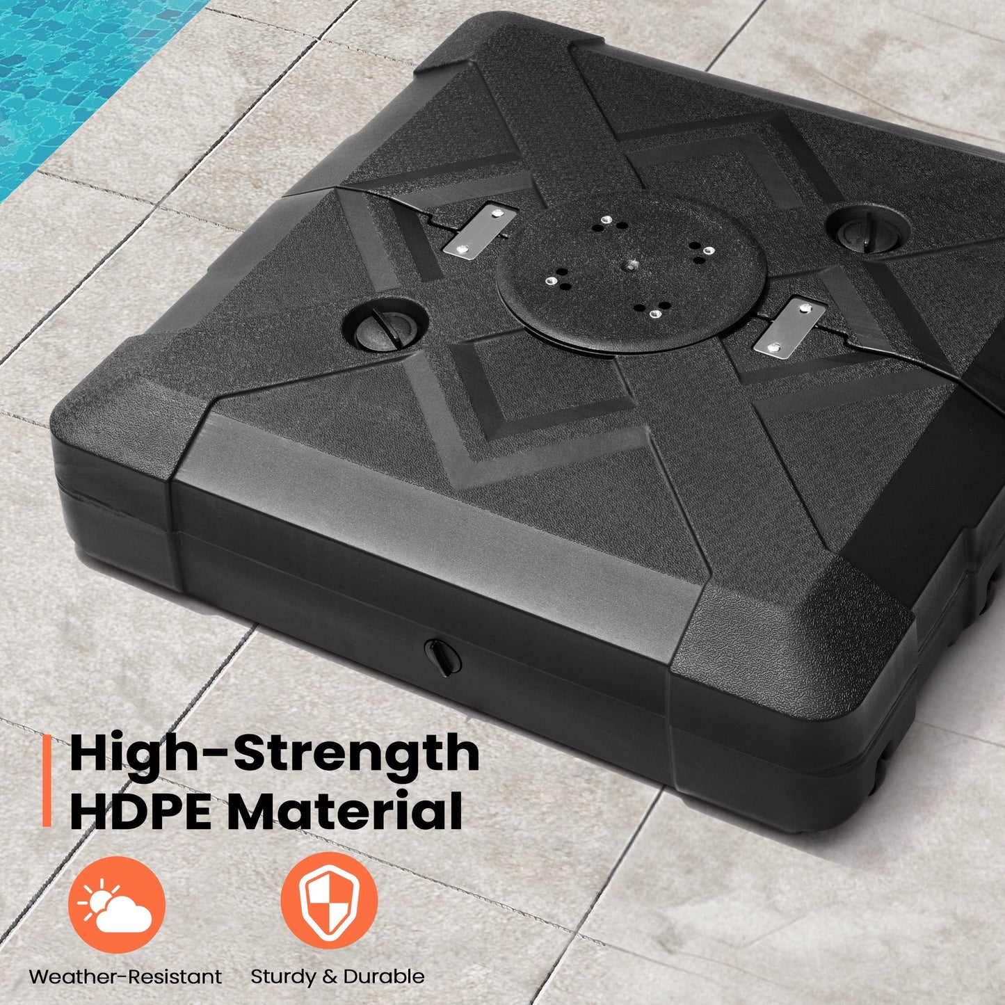 Pellebant 220 lbs Patio Cantilever Umbrella Base with Wheels - N/A