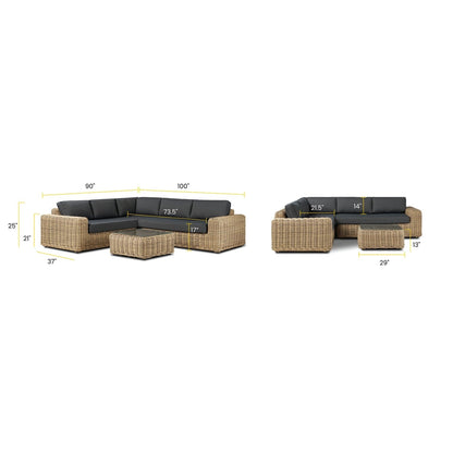 Poly & Bark Puglia Outdoor/Patio Corner Sectional Set with Coffee Table