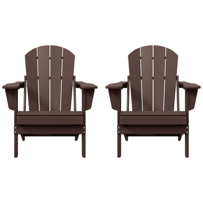 Polytrends Laguna Weather Resistant Outdoor Patio Folding Adirondack Chairs (Set of 2)