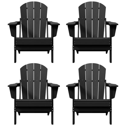 Polytrends Laguna Weather Resistant Outdoor Patio Folding Adirondack Chairs (Set of 4)