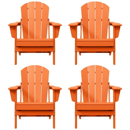 Polytrends Laguna Weather Resistant Outdoor Patio Folding Adirondack Chairs (Set of 4)