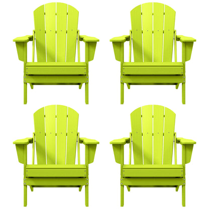 Polytrends Laguna Weather Resistant Outdoor Patio Folding Adirondack Chairs (Set of 4)