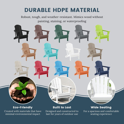 Polytrends Laguna Weather Resistant Outdoor Patio Folding Adirondack Chairs (Set of 4)