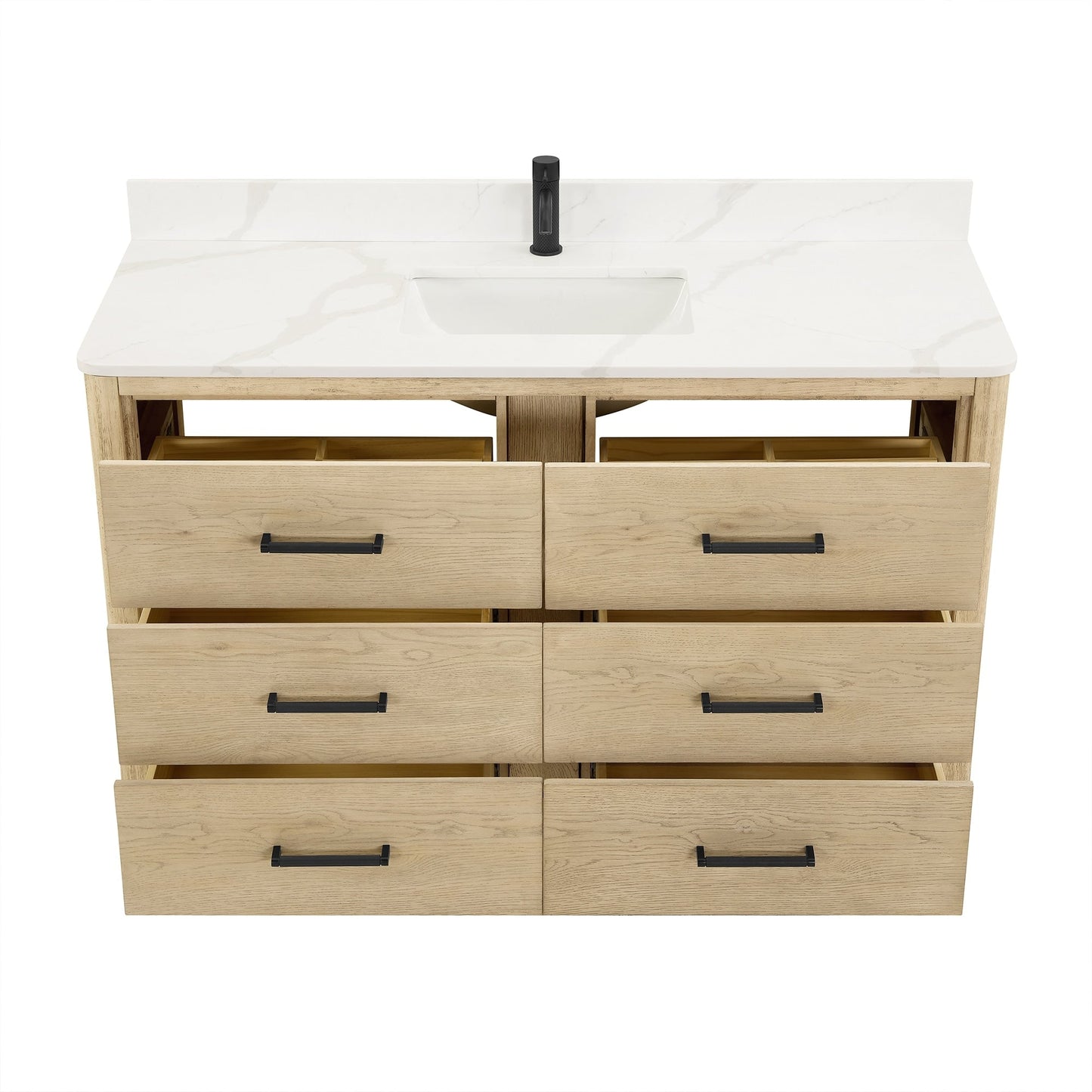 Porto Bath Vanity with White Quartz Stone Top without Mirror