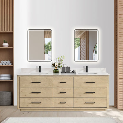 Porto Bath Vanity with White Quartz Stone Top without Mirror