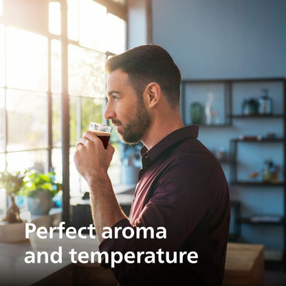 Premium Espresso Machine, 12 Hot/Iced Coffees, LatteGo System, Ceramic Grinder, Black Chrome