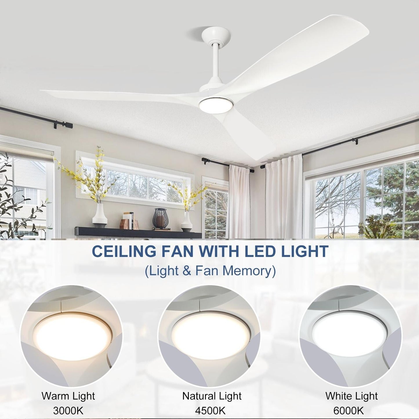 Remote Ceiling Fan with Lights Flush Mount