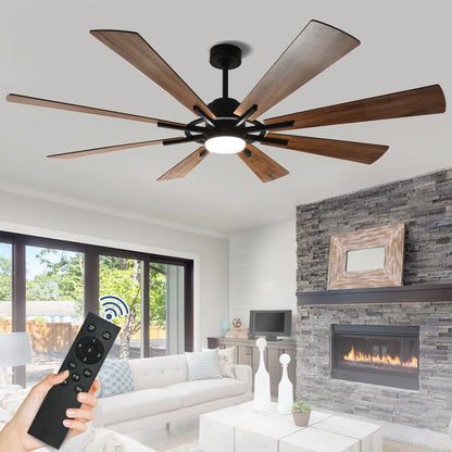 Remote Ceiling fan with Lights Large 8 Wooden Blades