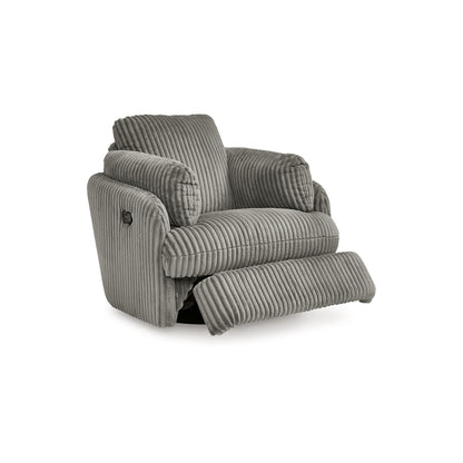Rikki Swivel Glider Manual Recliner Chair, Gray Corduroy, 2 Pillows