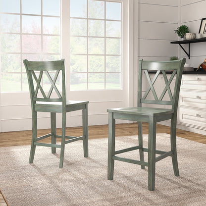 Ronda Double X-Back Counter Height Chairs (Set of 2)