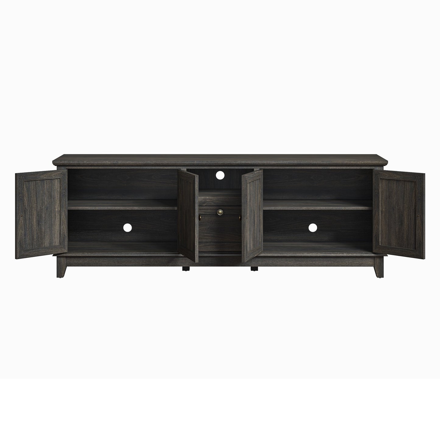 Rustic 72-Inch TV Stand with Adjustable Shelves, Hidden Storage - 72 in Width