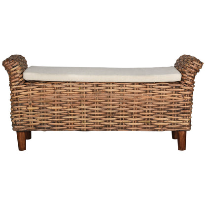 SAFAVIEH Danna Brown Bench - 43.9 x 14.8 x 21.1 - 44W x 15D x 21H