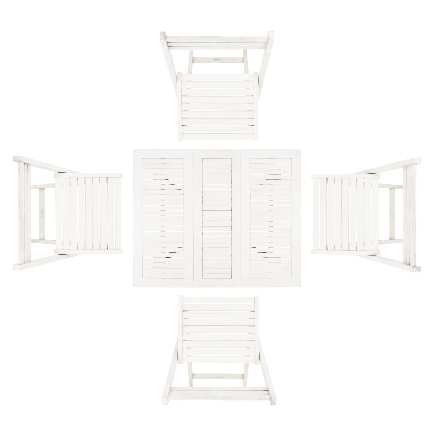 SAFAVIEH Outdoor Brandy 5-Piece Outdoor Dining Table Set - 43Wx35Dx29H