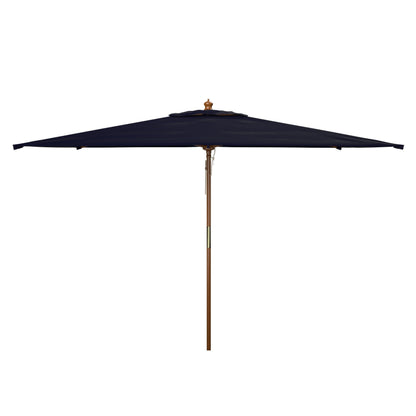 SAFAVIEH Outdoor Glauca 11-Foot Wooden Pulley Market Umbrella