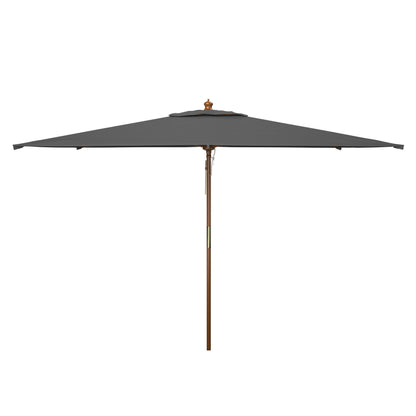 SAFAVIEH Outdoor Glauca 11-Foot Wooden Pulley Market Umbrella