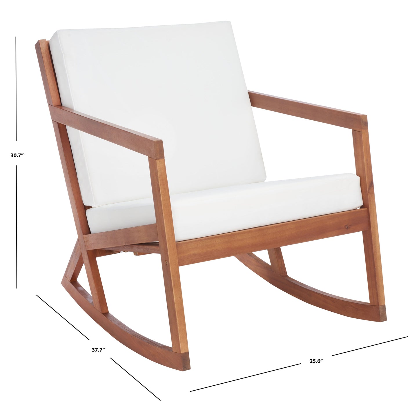 SAFAVIEH Outdoor Makaila Rocking Chair with Cushion - 26W x 31D x 38H