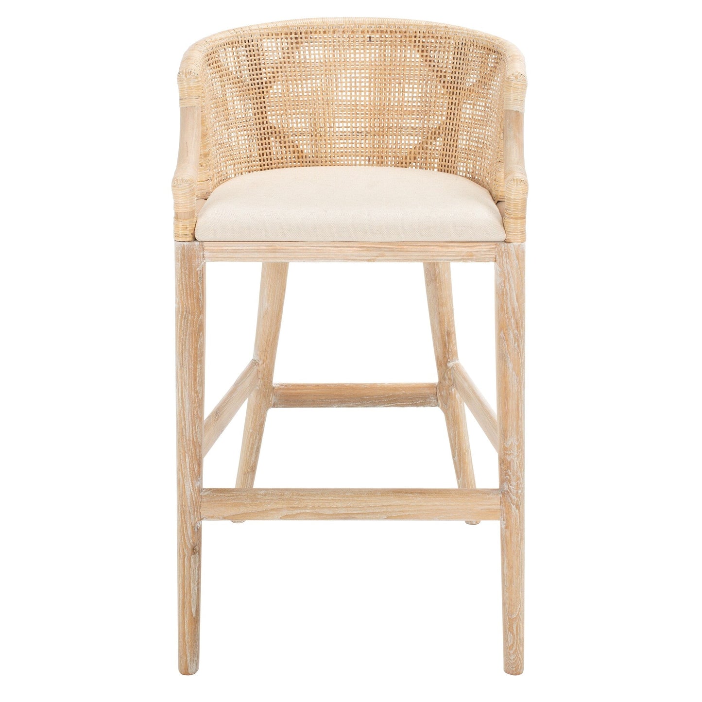 SAFAVIEH Virona Rattan 30-inch Bar Stool - 22.3 W x 20.5 L x 39 H - 22Wx21Dx39H