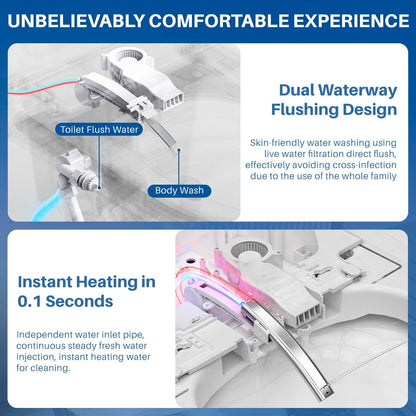 Smart Toilet, One Piece Bidet Toilet for Bathrooms,Modern Elongated Toilet with Warm Water,Dual Auto Flush,Foot Sensor Operation
