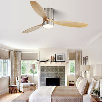 Sofucor 52 Inch Flush Mount Ceiling Fan with Remote, Reversible Motor,Integrated Light Optional