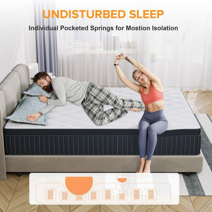 SweDrea 12in. Medium Firm Innerspring Mattress for Back Pain Relief and Cooling with CertiPUR-US, SGS and OEKO-TEX Certified