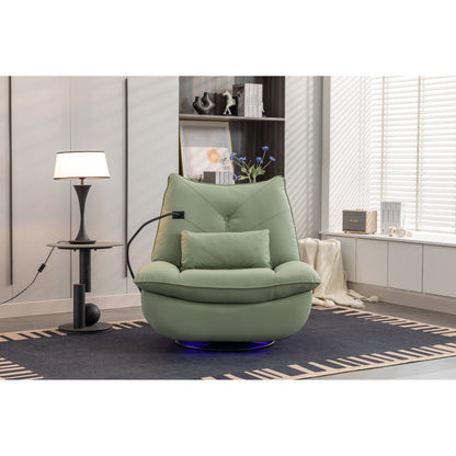 Swivel Glider Power Recliner with Bluetooth Speakers, Phone Holder, USB and Type-C Charging Ports, Hidden Arm Storage