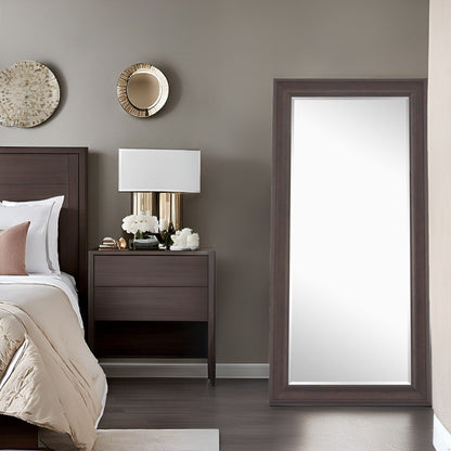 Tall Mirror Full Body Oversized Mirror Smooth Faux Wood Frame Rectangle Wall Mounted Hanging Mirror