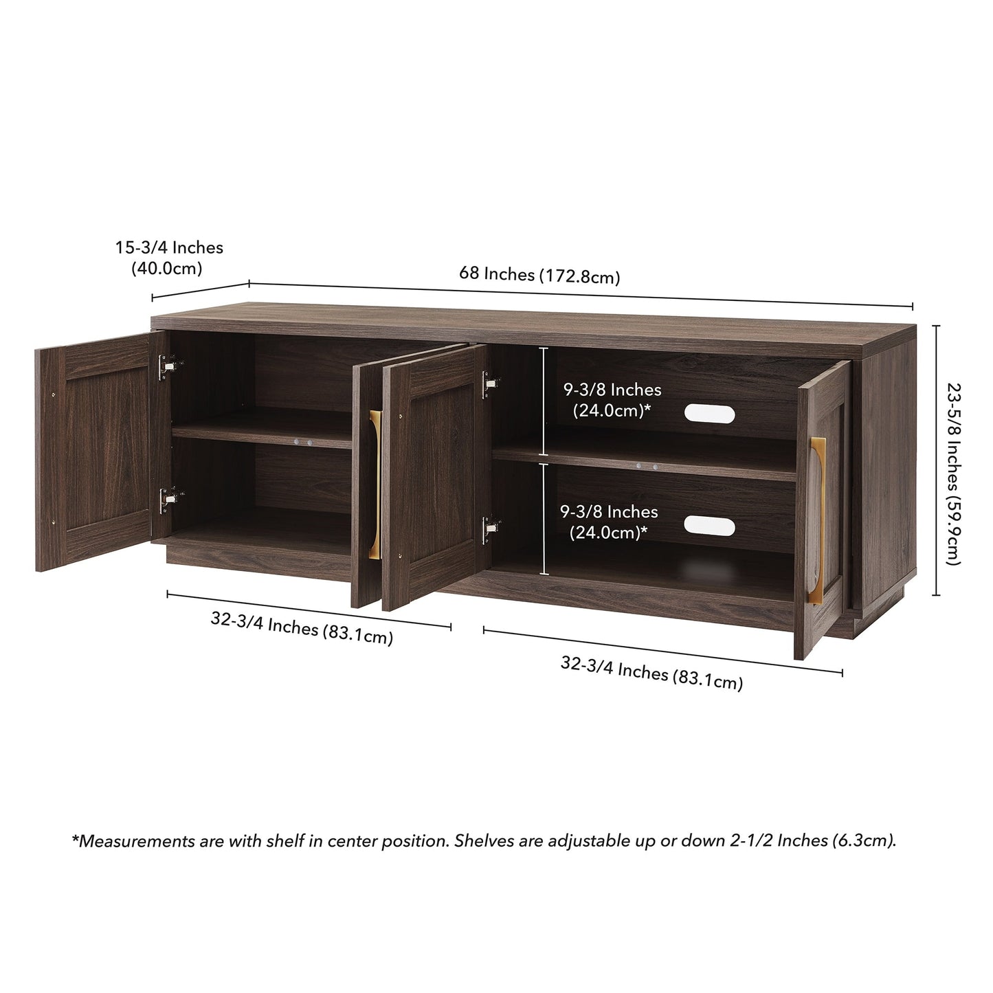 Tillman Rectangular TV Stand for TV's up to 75