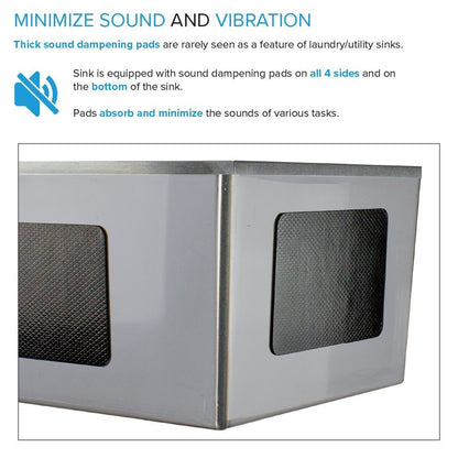 Transolid EWS-2422S 24-in W x 22-in D x 35-in H Stainless Steel Laundry Sink and Wash Stand - 24-in x 22-in