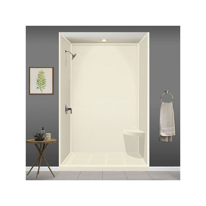 Transolid Studio 14-In X 14-In Solid Surface Wall-Mount Corner Shower Seat - 14.5 x 14.25 x 3