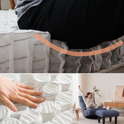 Upholstered Armless Recliner Set with Ottoman and Adjustable Headrest