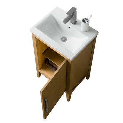 Vanity Art 20 or 24 or 30 Single Sink Bathroom Vanity Cabinet with Ceramic Top