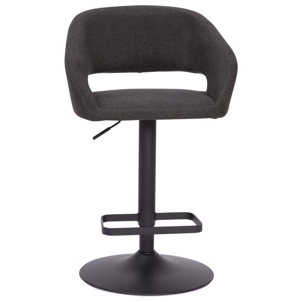 Modern Upholstered Adjustable-Height Barstool with Rounded Back
